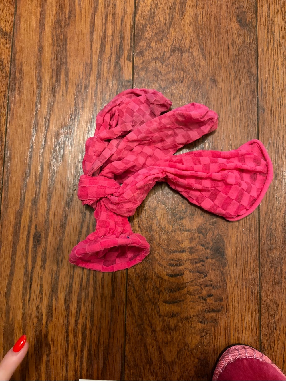 Pink Checker Textured socks